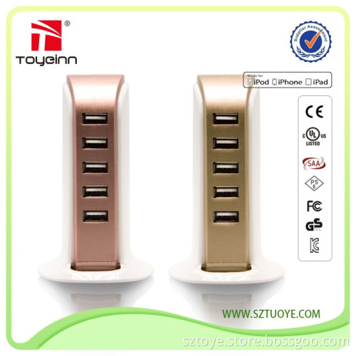 Phone Charger Station High Speed 5 Port Multi Adapter USB Charger Multiple USB Charger